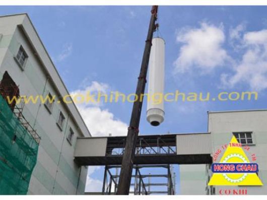 Quá trình lắp dựng Silo 75 tấn vào khung thép kết cấu